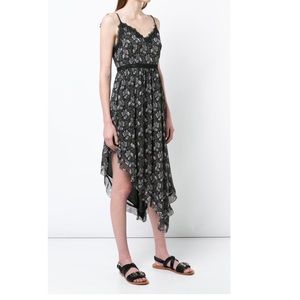 PAIGE Maxima 100% Silk exterior Asymmetrical Dress